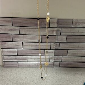 Chic Gold and Black Beaded Necklace